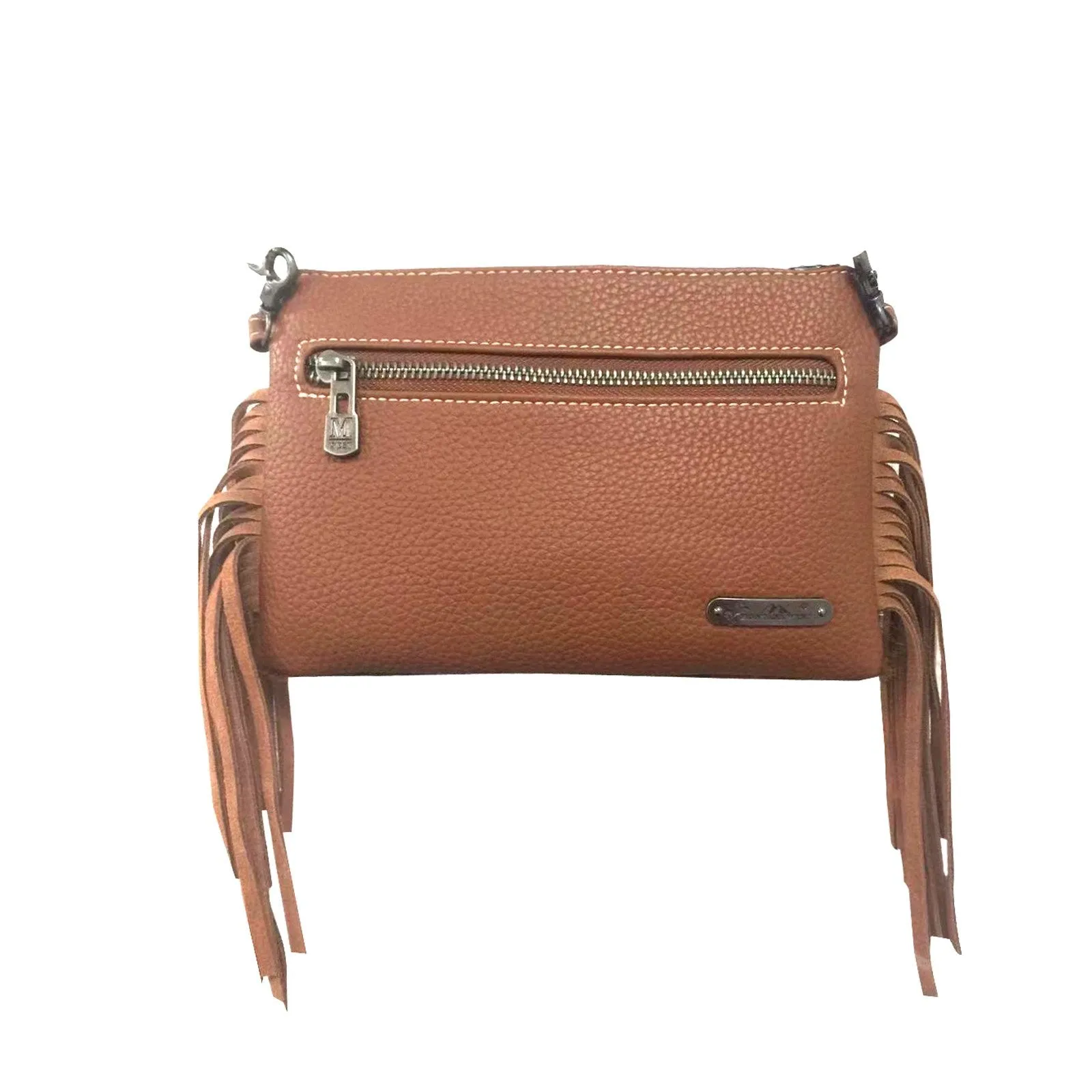 Montana West Hair-On Cowhide  Leather Fringe Crossbody Clutch