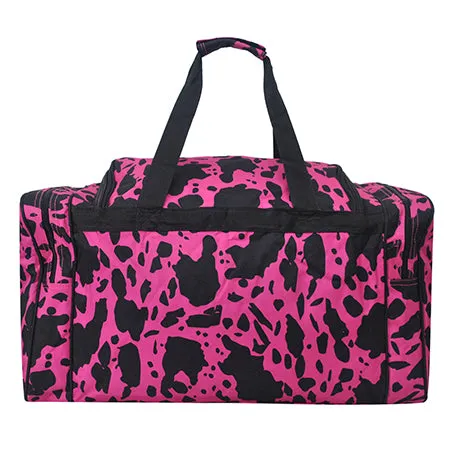 Neon Cow Hot Pink NGIL Canvas 23" Duffle Bag