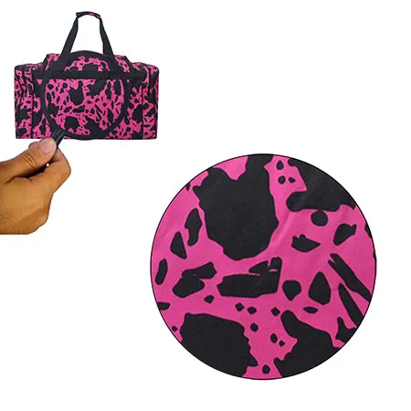 Neon Cow Hot Pink NGIL Canvas 23" Duffle Bag