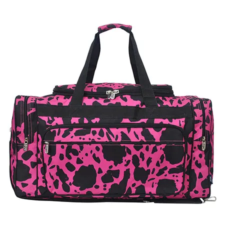 Neon Cow Hot Pink NGIL Canvas 23" Duffle Bag