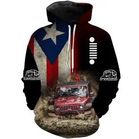 Off Roading - Puerto Rico Flag Hoodie