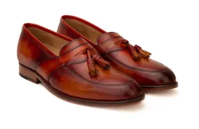 Patina Split Toe Apron Tassel Loafer