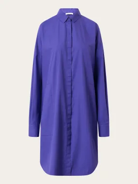 Poplin dropped shoulder shirt dress - Deep Purple