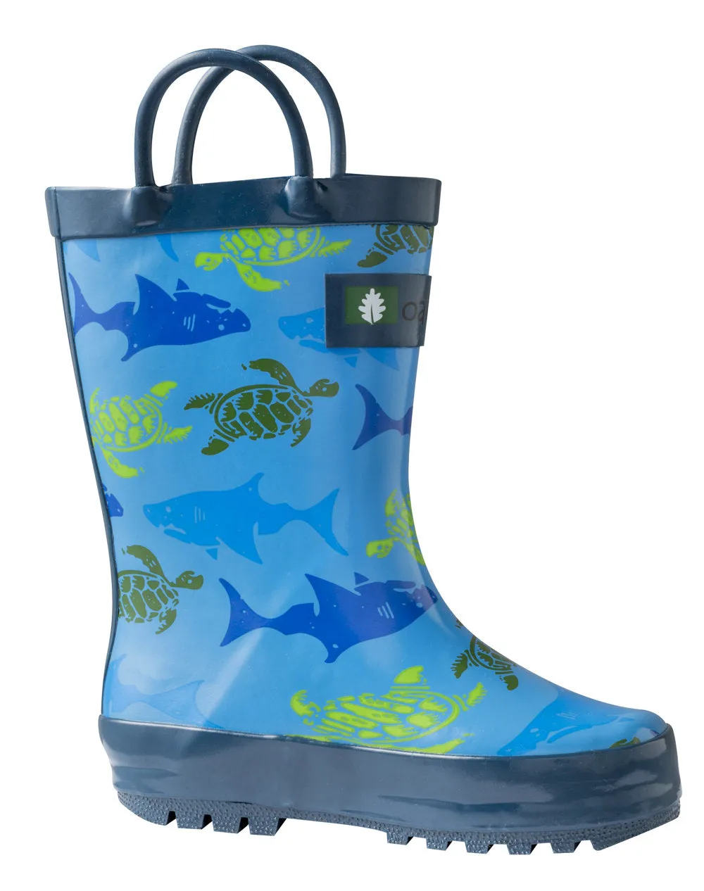 Sharks & Turtles Loop Handle Rubber Rain Boots