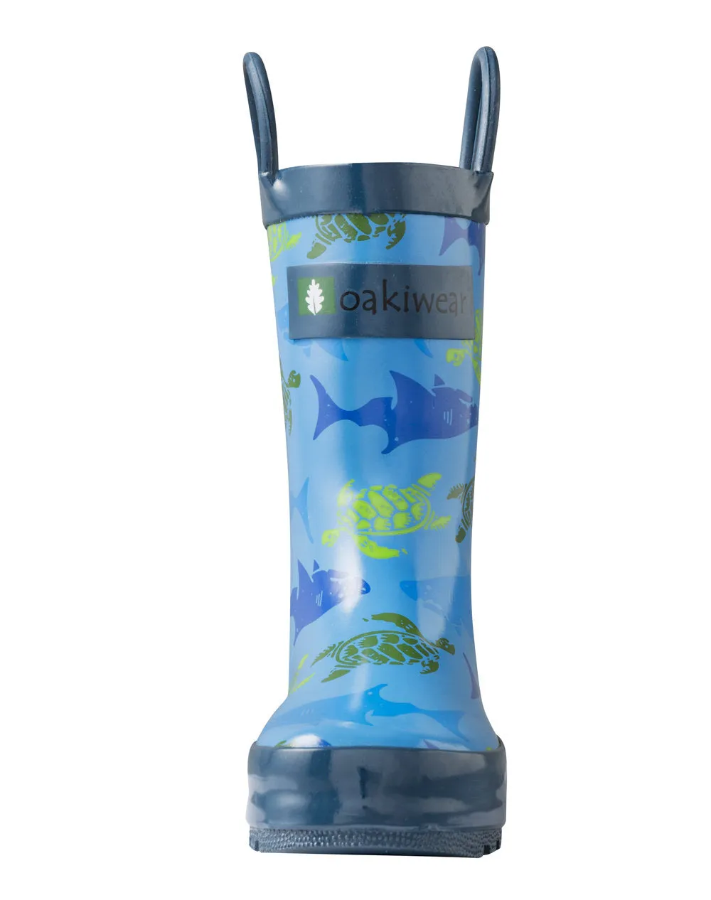 Sharks & Turtles Loop Handle Rubber Rain Boots